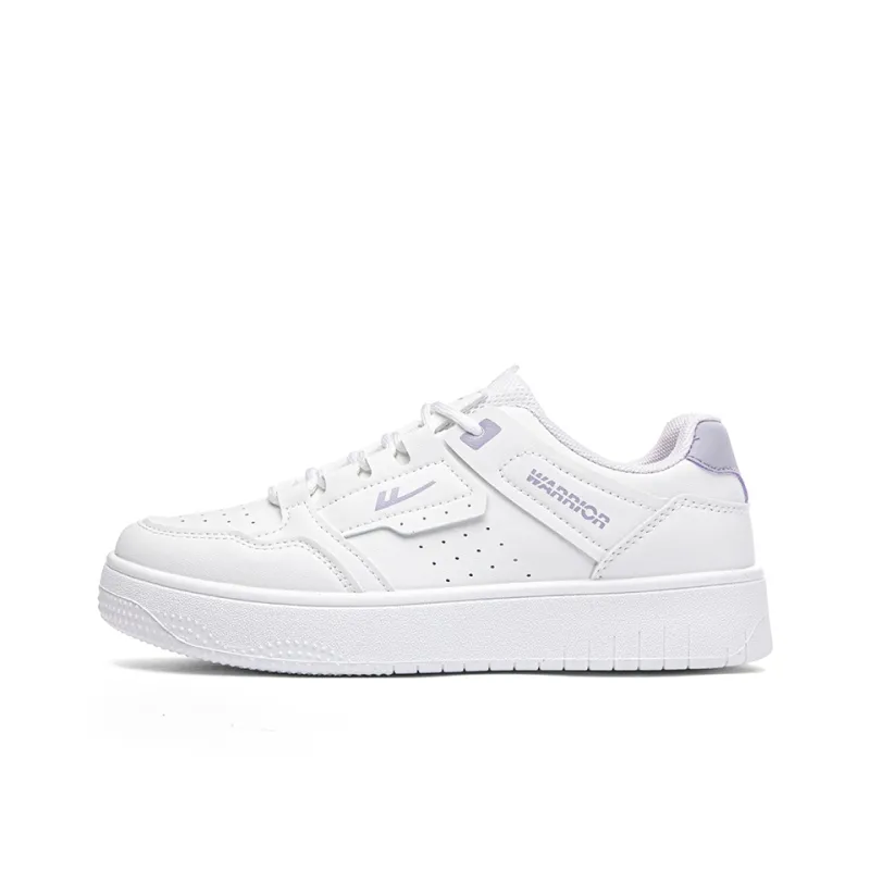 Warrior Slip Resistant And Abrasion Resistant Coverage Low Top Skateboard Shoes Dopamine Dressing Women's White Purple-0