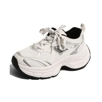 EEueeczs Low Top Chunky Sneakers Women's White