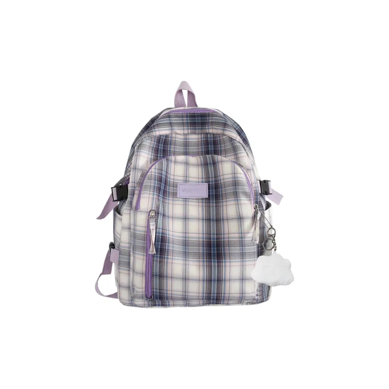UNITE STAR Nylon Backpack Regular Women's Purple/Pink/Dark Blue/Light Blue-0