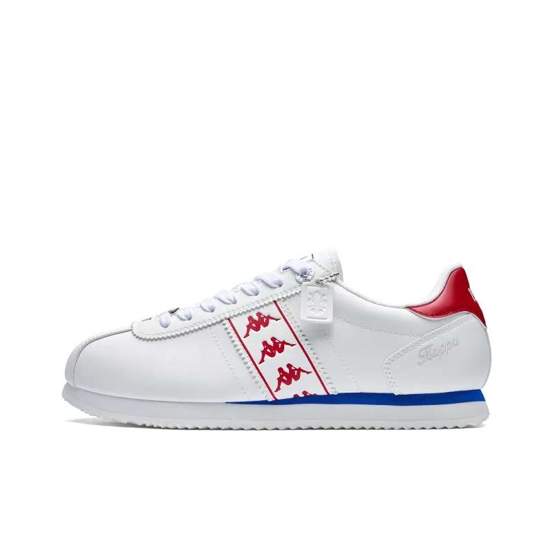 Kappa Back to Back Thermal Slip Resistant Low Top Skateboard Shoes Unisex Classic White Cherry Red-0