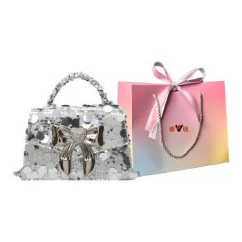 Yalu Sequins Crossbody One Shoulder Handbags Regular Women's Silver/Black
