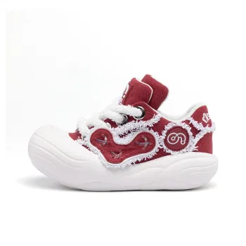CN Skate Anti Slip And Wear Resistant Coverage Low Top Canvas Shoes Women's White Red