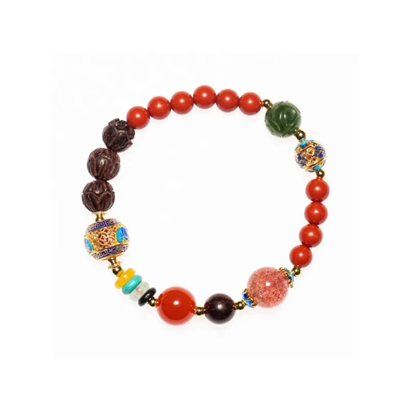 Abby's Wonderland Reconstructed Cinnabar Exam Success, Scholarly Beaded Bracelet Women's-0