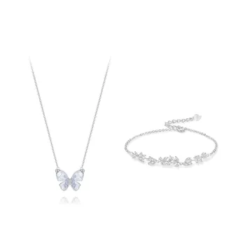 KUMET Zircon Necklaces Women's Same For Couples