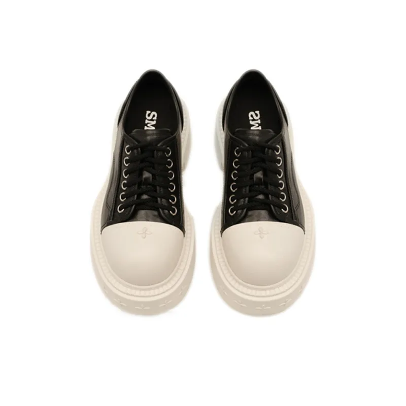 SMFK Compass Casual Single Shoes Women's White Black-2