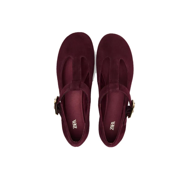 ZARA Casual Single Shoes 0.5cm Women's Bright Red-3
