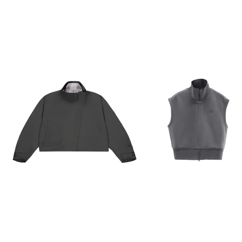 New Balance NB Grey Jackets & Coats Women's Two Piece Set Dark Gray-2