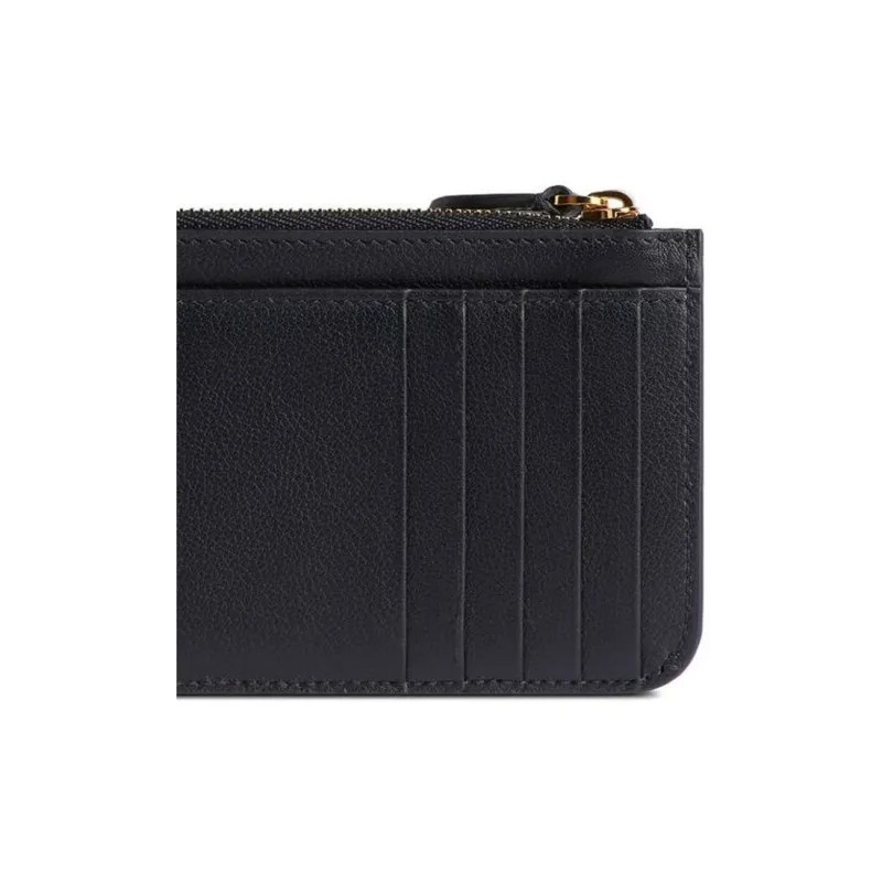 Balenciaga Cash Smooth Cow Leather Card Holder Women's Black-3