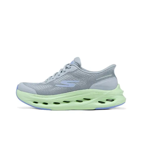 Skechers WOMEN'S GO Series Anti Slip Wear Resistant Low Top Running Shoes Women's Gray Green