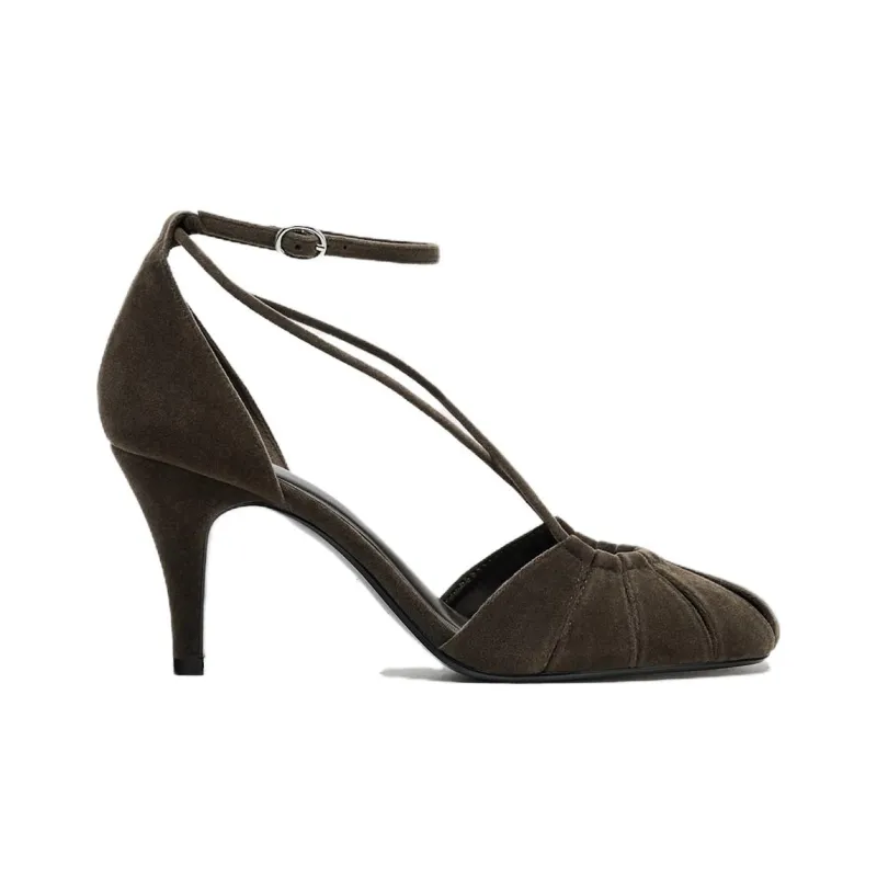 ZARA Slim Heel High Heels 8cm Women's Gray-1