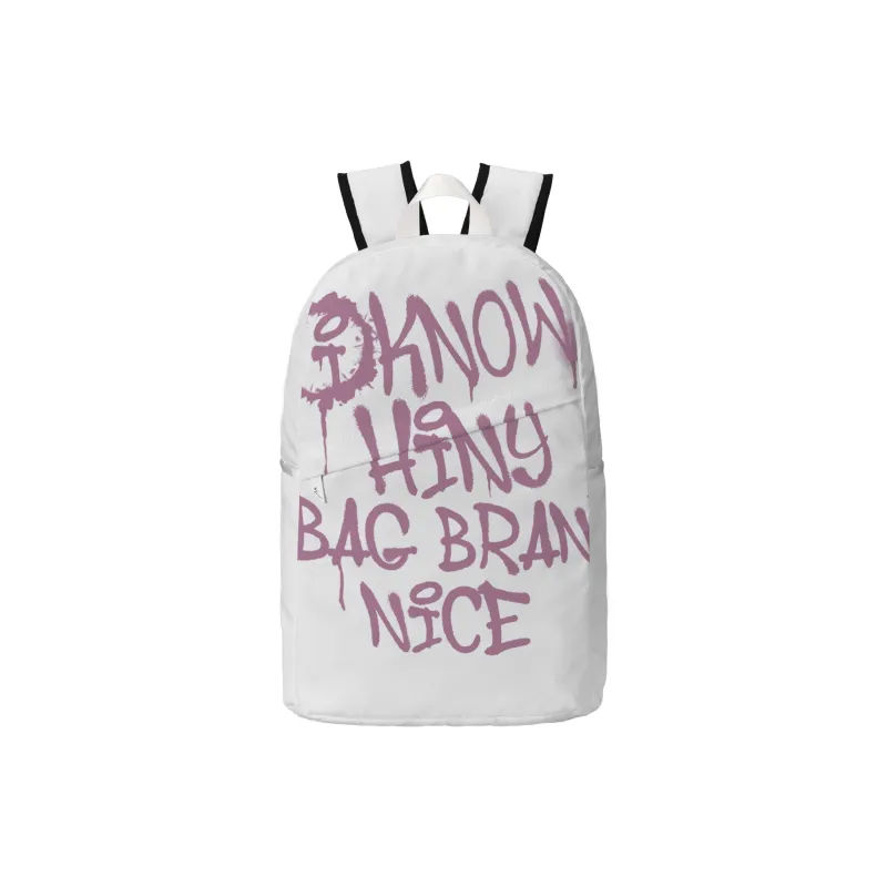 HINY Polyester Student Backpack Regular Unisex White-9
