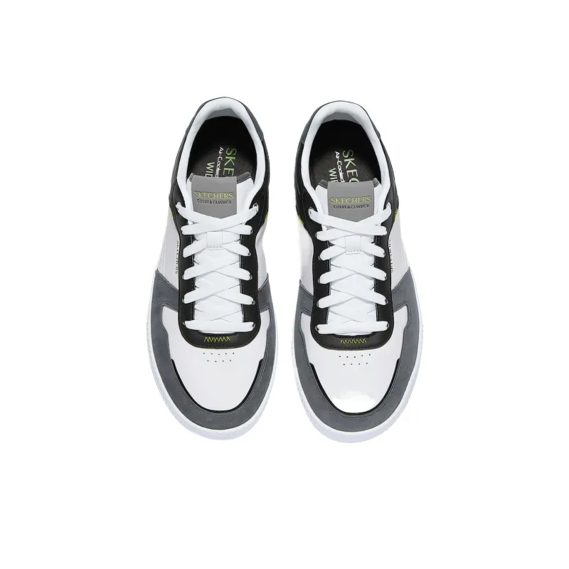 Skechers Court Classics Cushioning Anti-Slip And Wear-Resistant Low-Top Skateboard Shoes Men's White Black-1