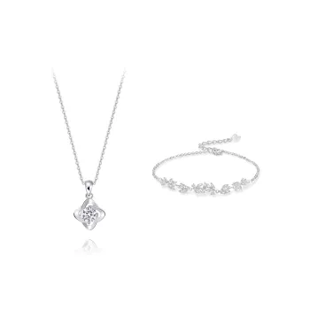 KUMET Zircon Necklaces Women's Same For Couples