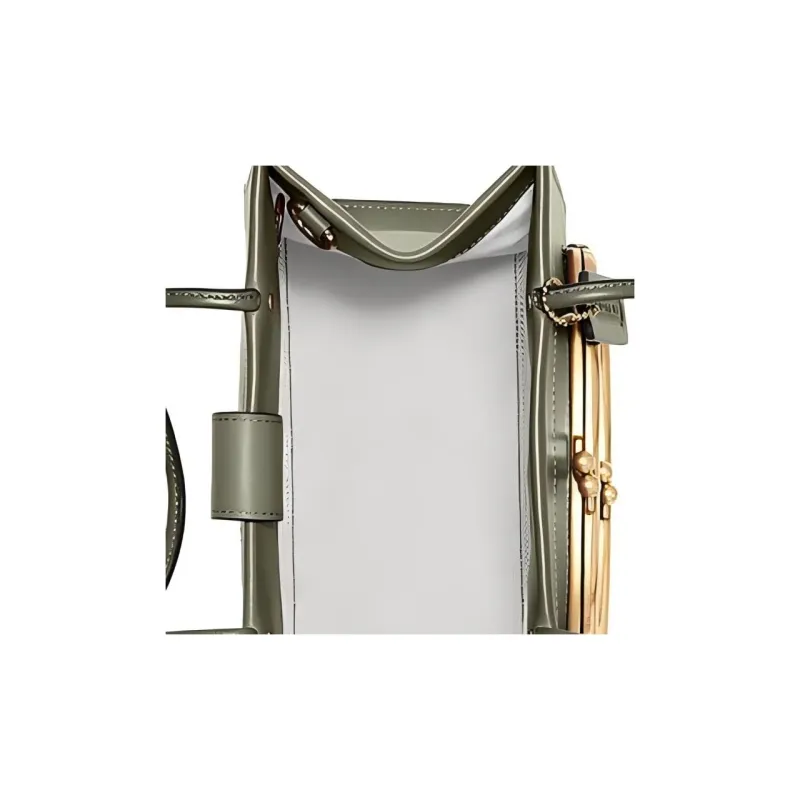 COACH Cow Leather Tote Bag Shopping Bag Shoulder Bag Crossbody Bag Handbag Small Size Women's Olive Green-4
