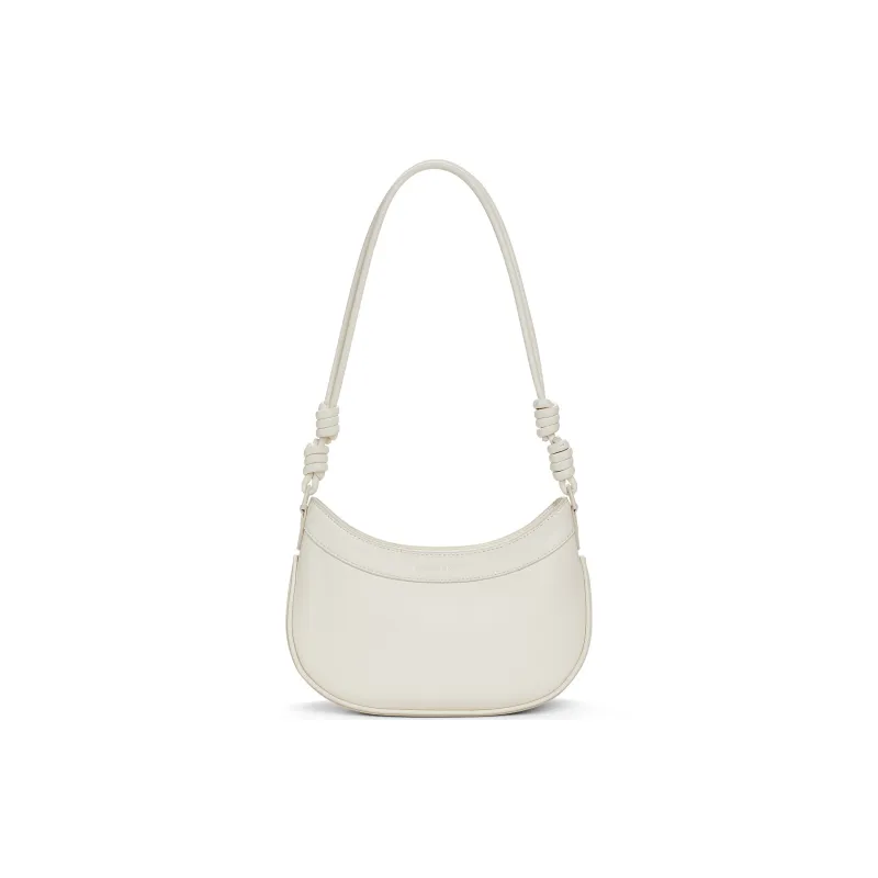 CHARLES&KEITH PU One Shoulder Bag, Crossbody Bag, Saddle Bag Trumpets Women's Cream Milk White/Light Pink Light Pink-0