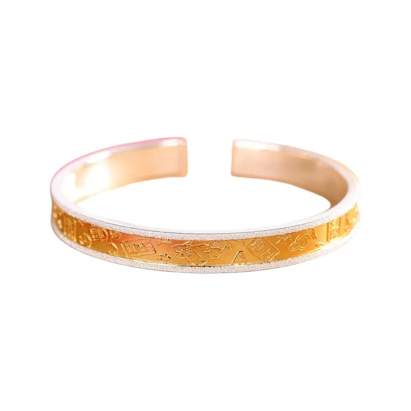 LIUXIN 999 Fine Silver Bangles Women's-0