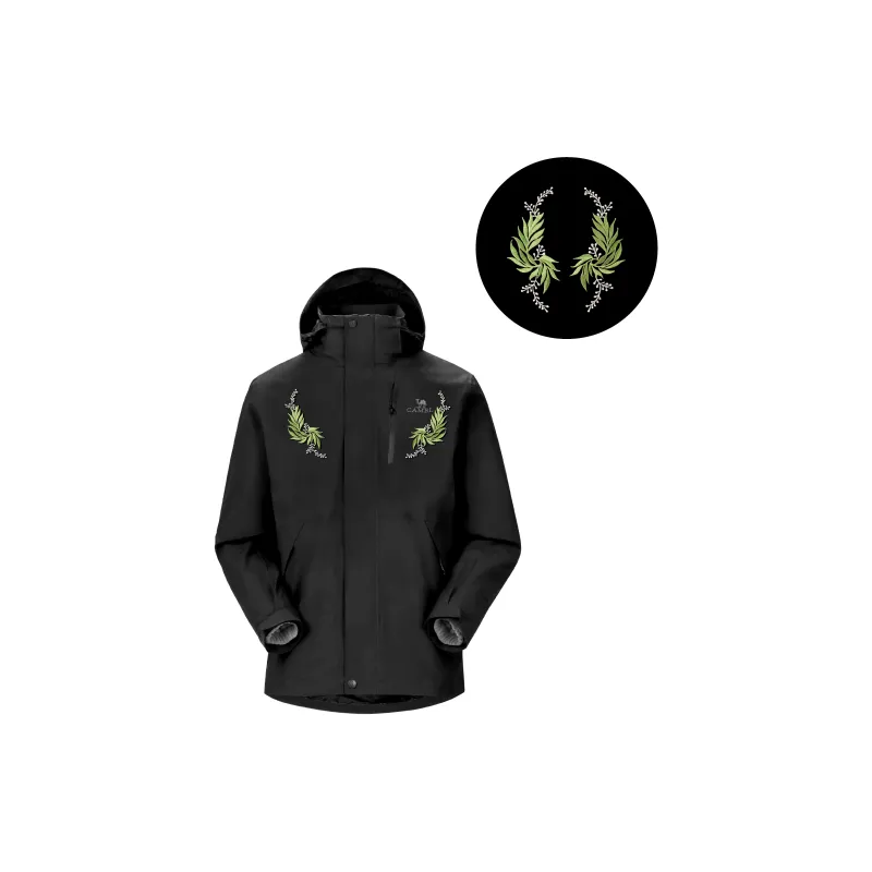 CAMEL All weather Waterproof And Windproof To Keep Warm Windbreaker Jacket Unisex Phantom Black-1