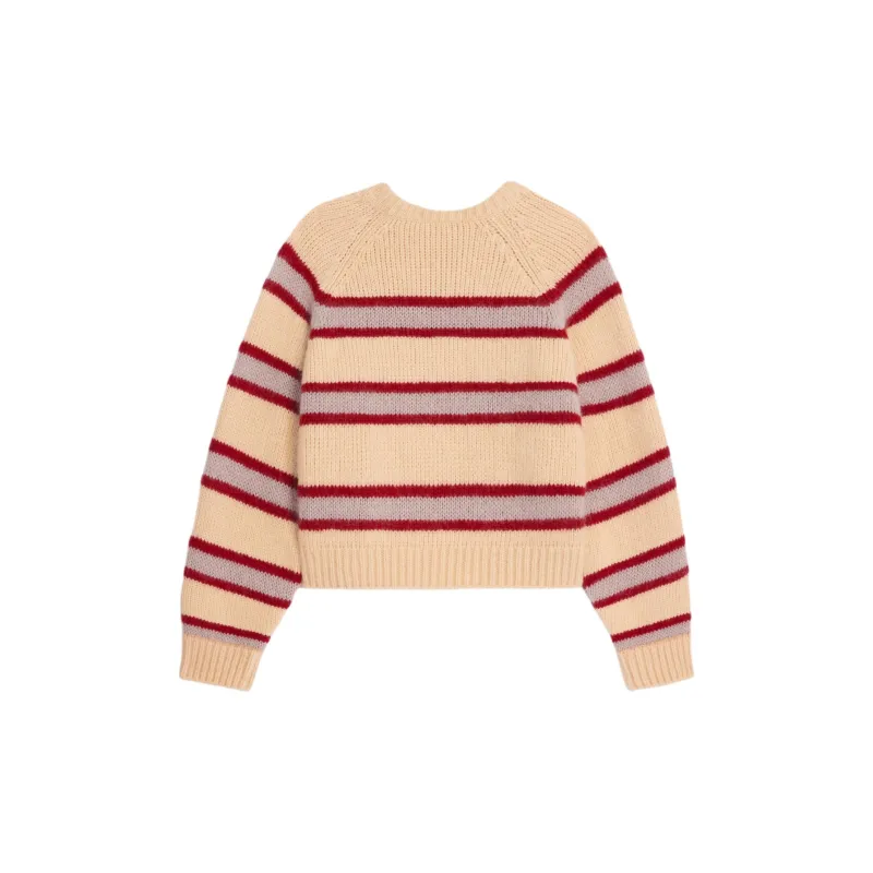CELINE Crew Neck Sweater In Striped Cashmere And Wool-1