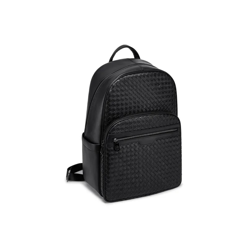 FAIRWHALE Cow Leather Backpack Laptop Bag Regular Men's Black-2