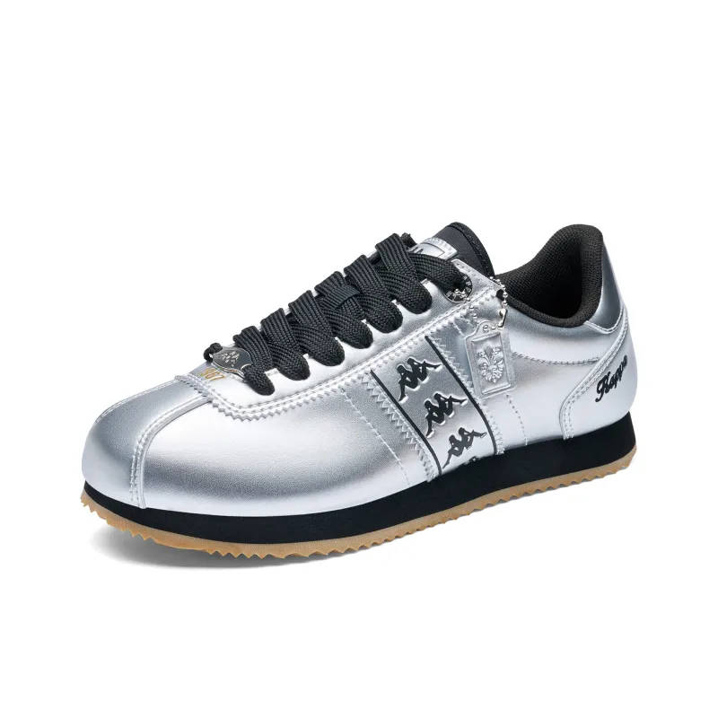Kappa Back to Back Anti Slip Wear Resistant Low Top Skateboard Shoes Women's Silver Black-2