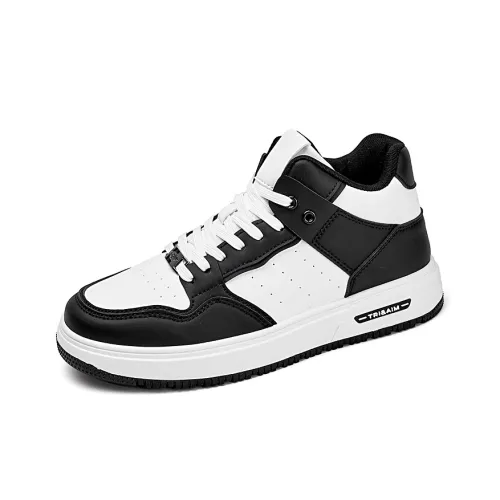 TONYBEAR High Top Skateboard Shoes Men's White Black