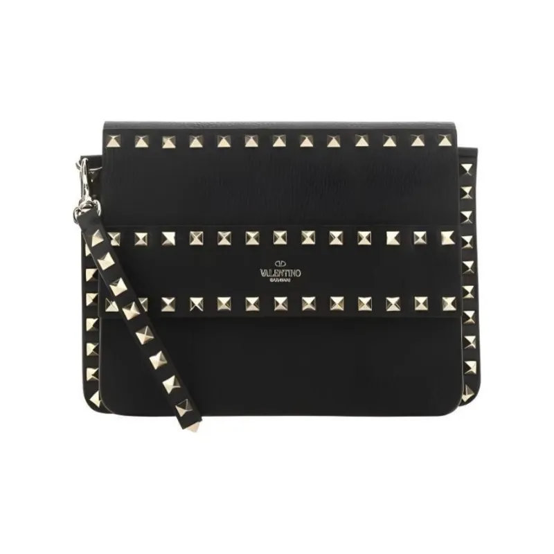 Valentino Cow Leather Shoulder Bag Crossbody Bag Women's Black-0
