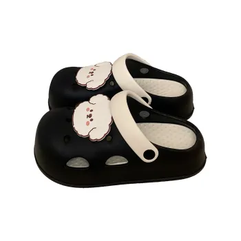 SHIGUDE Sandal Slippers Women's, Black White