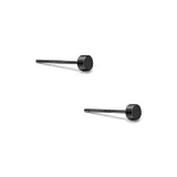 999 Silver[Black 1 Pair]3mm Eh-2057.ebG