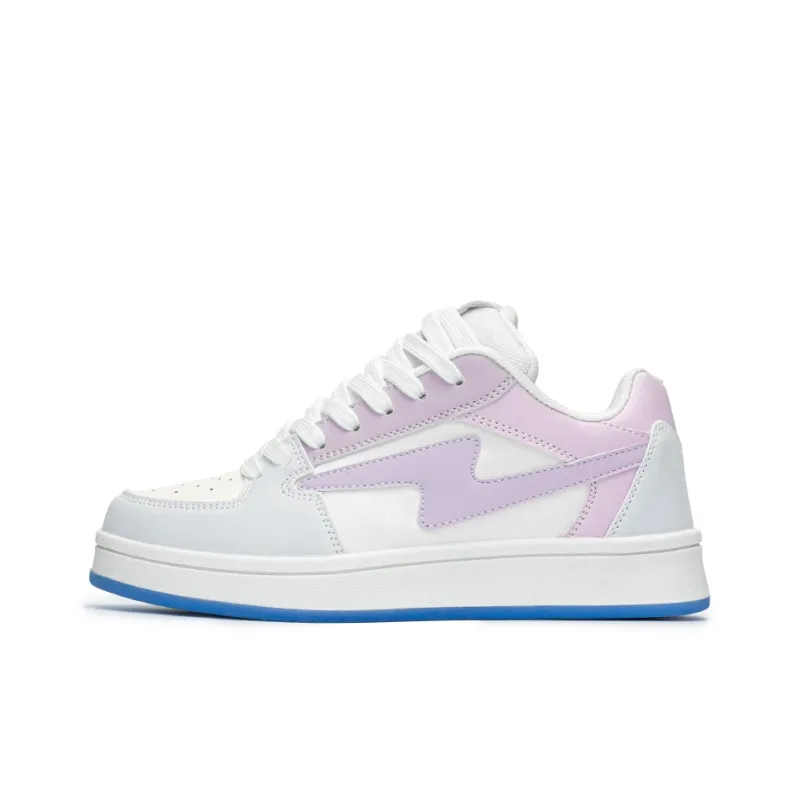 Medd Non-slip Lightweight Low-Top Skateboard Shoes Unisex White And Blue Mandarin Ducks-19