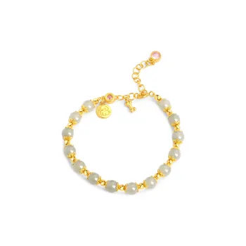 Lao Feng Xiang Hetian Jade S925 Silver Hand Accessory White Jade/Pale Greenish White Jade Women's
