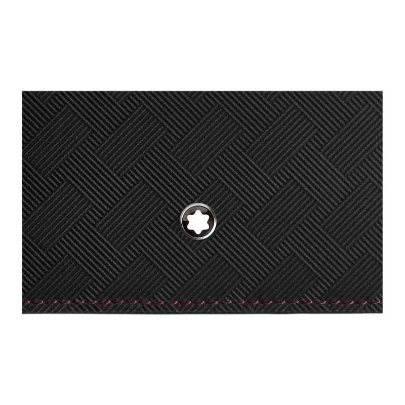 MONTBLANC Leather Card Holder Women's Black & Bordeaux Red-3