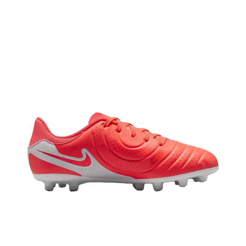 Nike Tiempo Legend 10 Abrasion Resistant Low Top Kids' Soccer Shoes Hot Lava Orange/White Kids'-1