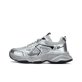 WARRIOR Chunky Sneakers Men Low Top Silver