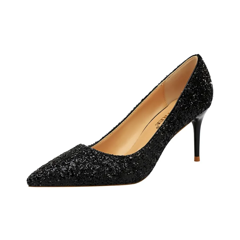 QITUMAUL Slim Heel High Heels 7cm Women's-1