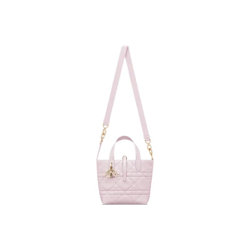 DIOR Toujours Cow Leather Basket Bag, Shoulder Bag, Crossbody Bag, Handbag Small Size Women's Light Pink-3