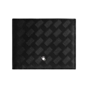 MONTBLANC Cow Leather Wallet Men's Classic Black & Bordeaux Red