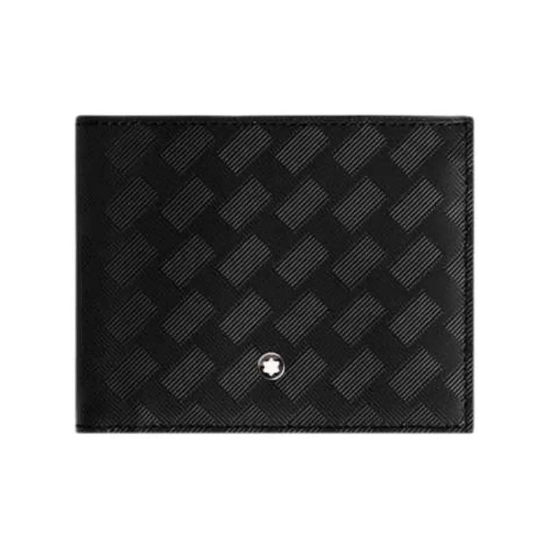 MONTBLANC Cow Leather Wallet Men's Classic Black & Bordeaux Red-0
