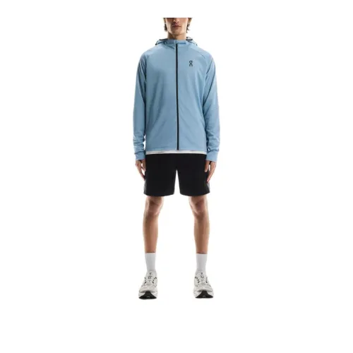 On Climate Zip Hoodie Jacket Men's Light Gray Blue