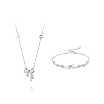 KUMET Zircon Necklaces Women's Same For Couples