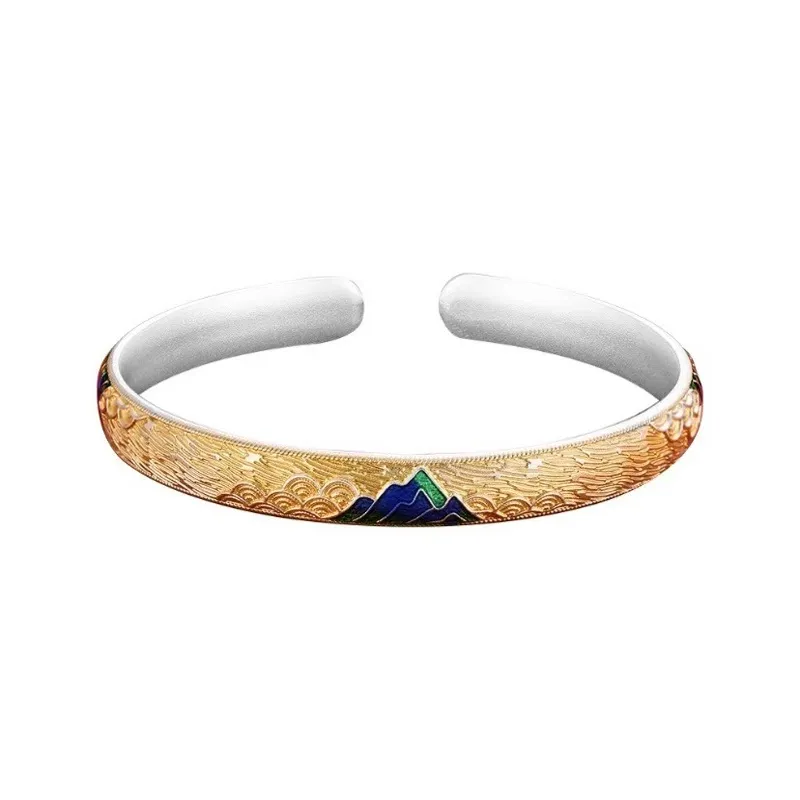 Hui Xuan Charm 999 Fine Silver Bangles Women's-0