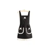 White Edge Princess Dress Apron, Black