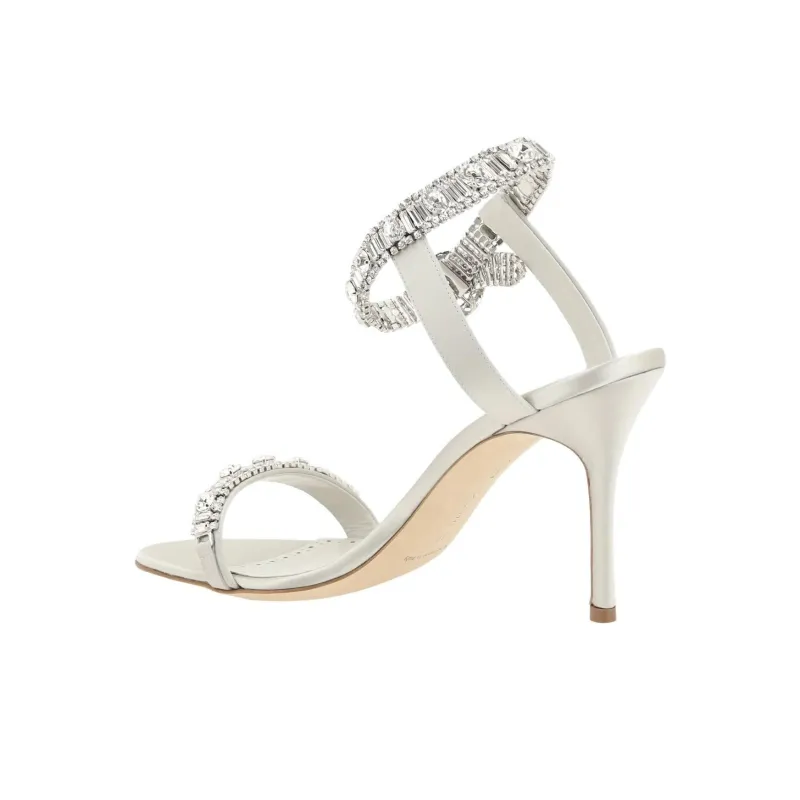 MANOLO BLAHNIK Asasan One Strap Sandals 9cm Women's White-2