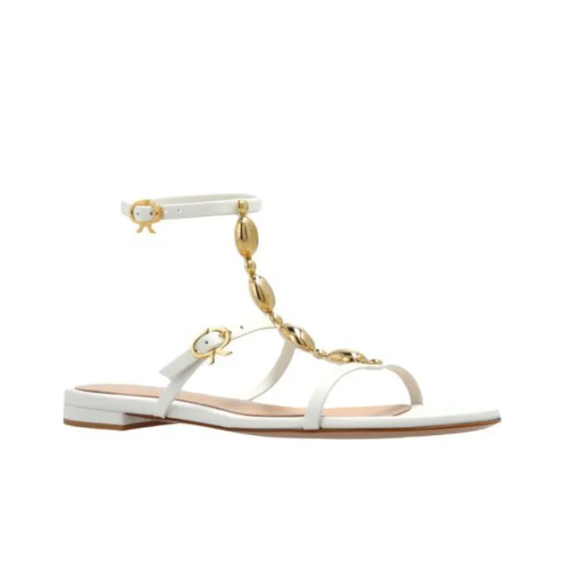 GIANVITO ROSSI Kalinda One Strap Sandals Women's White-2