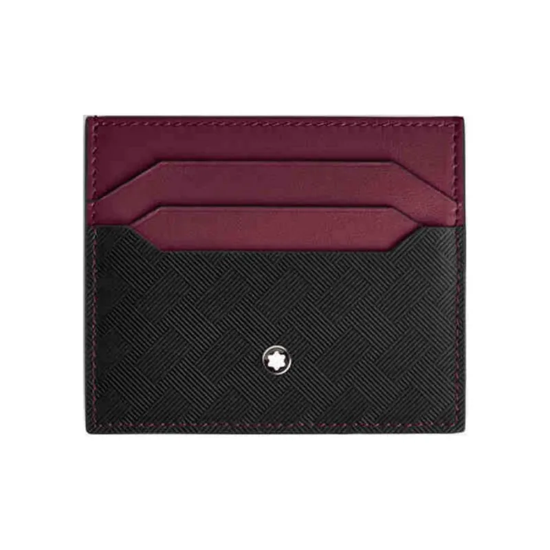 MONTBLANC Leather Card Holder Women's Black & Bordeaux Red-0