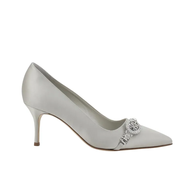 MANOLO BLAHNIK Slim Heel High Heels 7cm Women's Greige-1