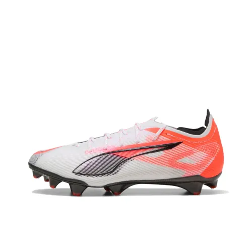 PUMA Ultra 5 FG Rubber Long Studs Anti Slip Wear Resistant Soccer Shoes Women's White Red