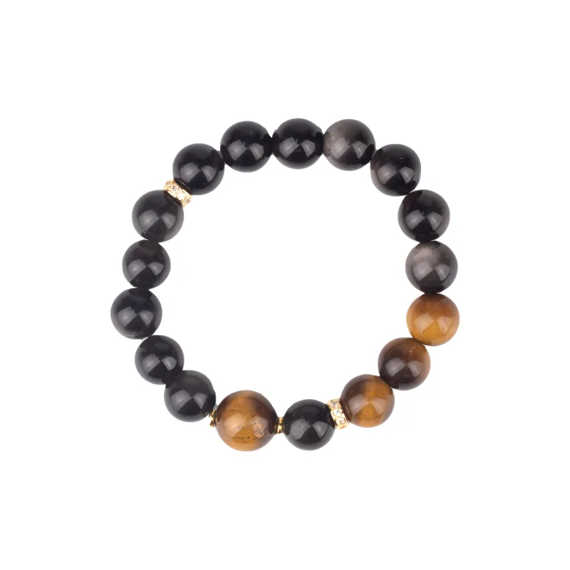 QIXIANG Obsidian Bracelets Unisex-1