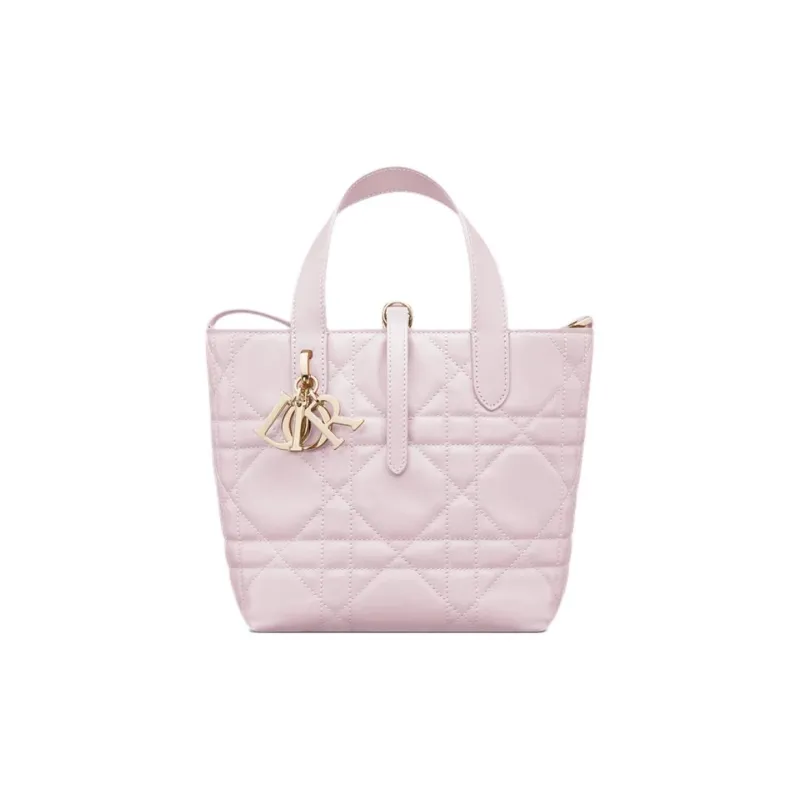 DIOR Toujours Cow Leather Basket Bag, Shoulder Bag, Crossbody Bag, Handbag Small Size Women's Light Pink-2