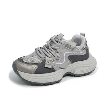 BINGO DUCK Breathable Mid Top Chunky Sneakers Women's