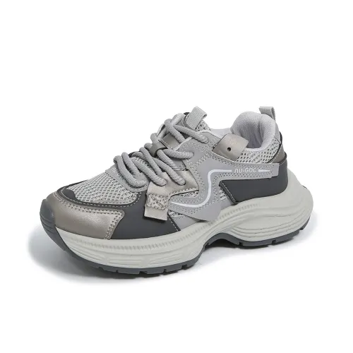 BINGO DUCK Breathable Mid Top Chunky Sneakers Women's
